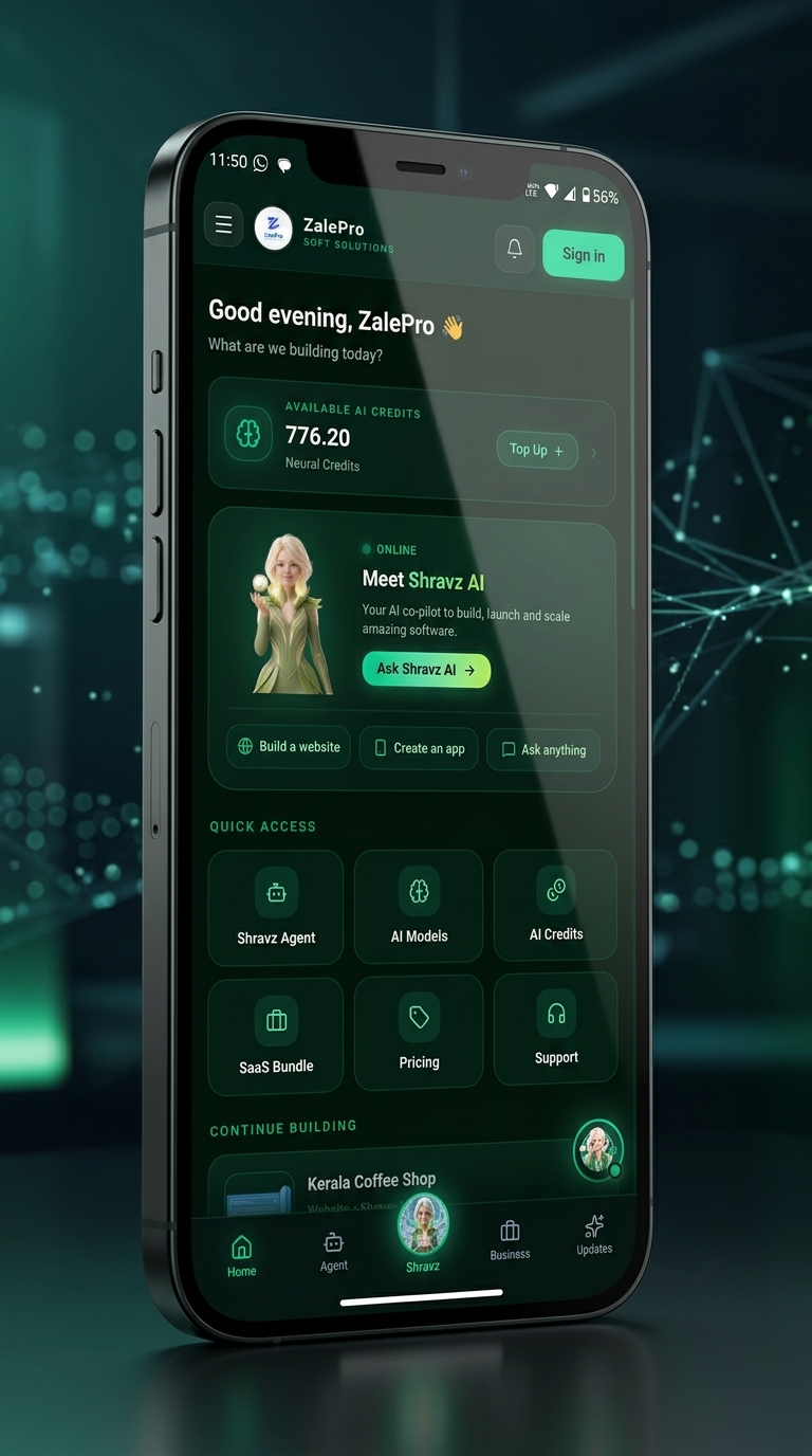 Shravz Mobile Studio Interface