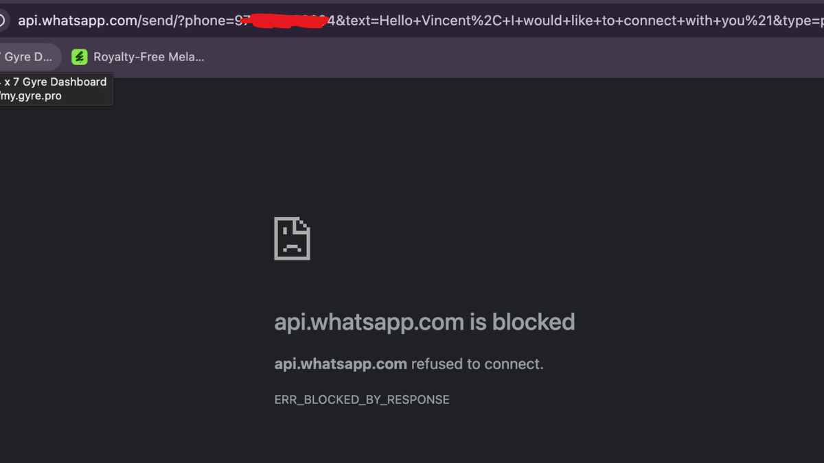 WhatsApp Blocked Error
